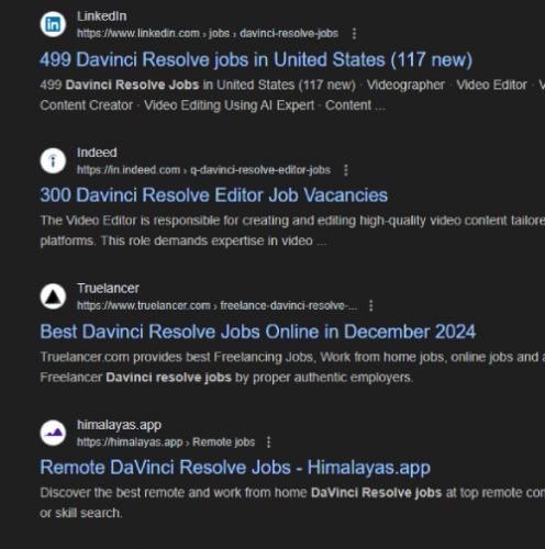 Davinci Resolve internship jobs in Riffa