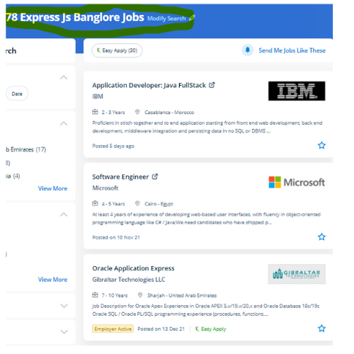 Express JS internship jobs in Aali