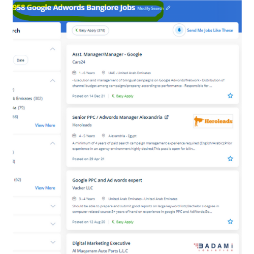 Google Adwords (PPC) internship jobs in Saar