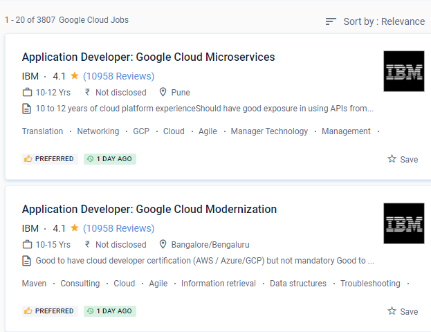 Google Cloud Platform internship jobs in Saar