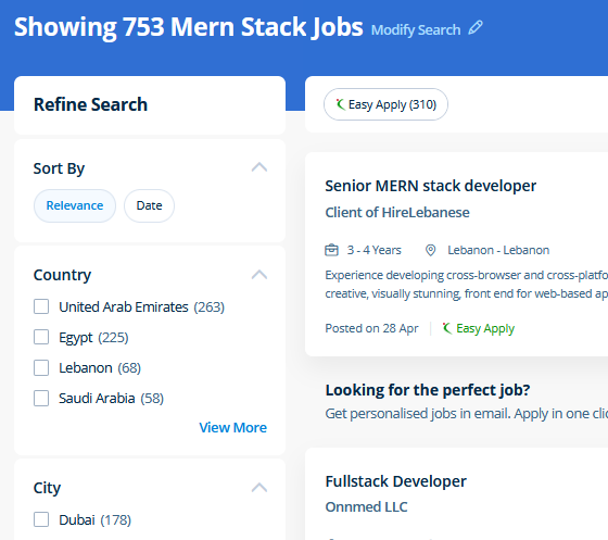 Mern Stack Development internship jobs in Bahrain
