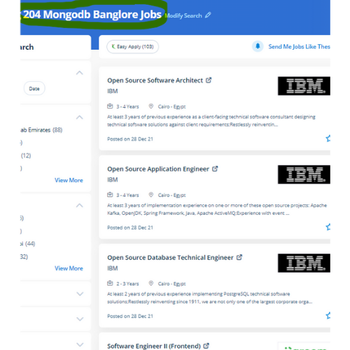 MongoDB internship jobs in Hamad Town